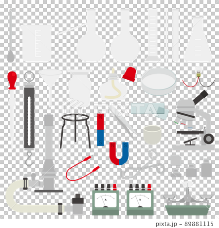 理科実験道具のイラストセット 理科実験道具のイラストセット 89881115