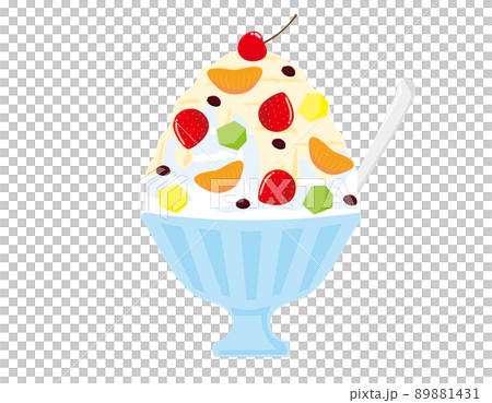 かき氷　フルーツ　ベクターイラスト 89881431