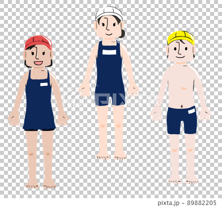 スクール水着を着る子ども スクール水着を着る子ども 89882205