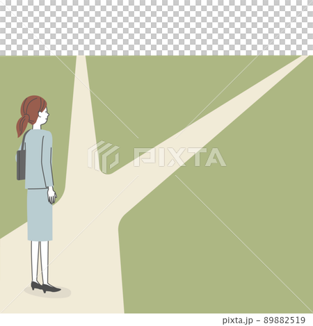 Business woman who stops in front of the fork of the road 89882519