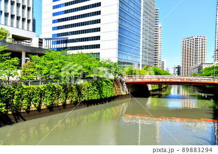 御成橋／目黒川周辺を下流より望む(東京都品川区)【2022.4】 89883294