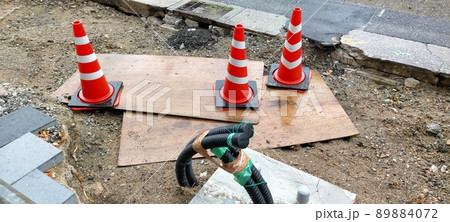 工事現場 道路工事 工事現場 道路工事 89884072