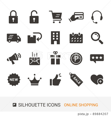 ECサイトアイコン　ショッピングガイド　定番コンテンツ　シルエットアイコン 89884207
