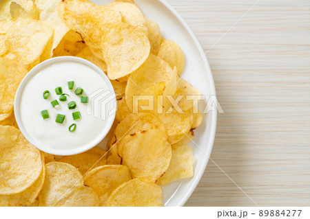 potato chips with sour cream potato chips with sour cream 89884277