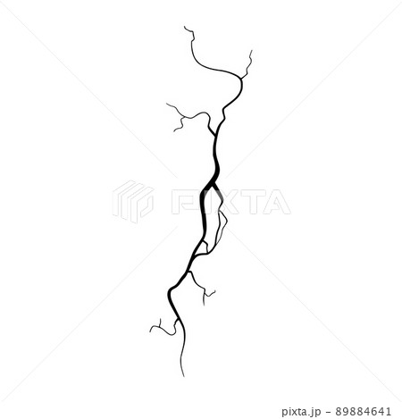Crack on concrete or ground due to aging or drought. Fissure isolated in white background. Vector illustration Crack on concrete or ground due to aging or drought. Fissure isolated in white background. Vector illustration 89884641
