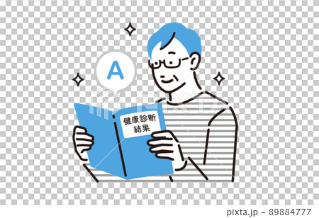 人物 健康診断の結果を見て喜ぶシニア男性 人物 健康診断の結果を見て喜ぶシニア男性 89884777