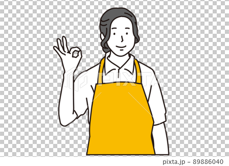 指でOKサインをする家事代行の女性 89886040