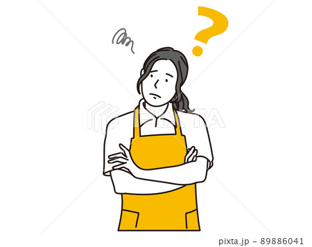 腕を組んで考える家事代行の女性 89886041