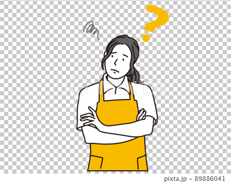腕を組んで考える家事代行の女性 89886041