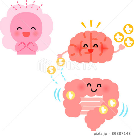 セロトニンを作る腸と脳のキャラクター 89887148