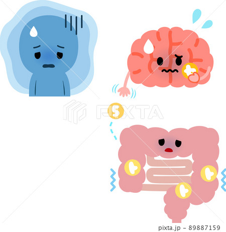 腸内環境が悪い腸とセロトニンが少ない脳 89887159