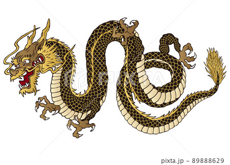 年賀状や挿絵に使える和風の龍 年賀状や挿絵に使える和風の龍 89888629