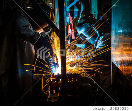 worker with protective mask welding metal worker with protective mask welding metal 89889030