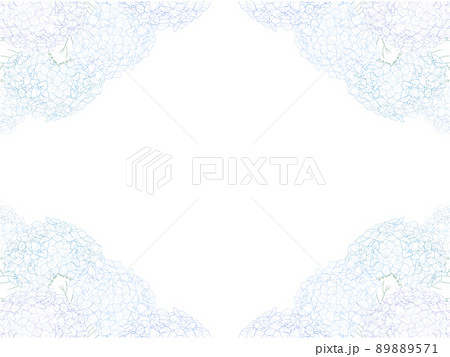 あじさいの線画フレーム⑪(青系,四隅) あじさいの線画フレーム⑪(青系,四隅) 89889571