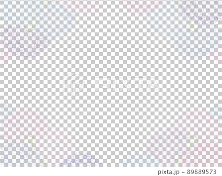 あじさいの線画フレーム⑪(カラフル,四隅) 89889573