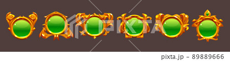 Green game buttons with golden frames Green game buttons with golden frames 89889666