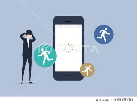 ページ表示速度が遅いと離脱率が上がります！なイラスト素材 89889768