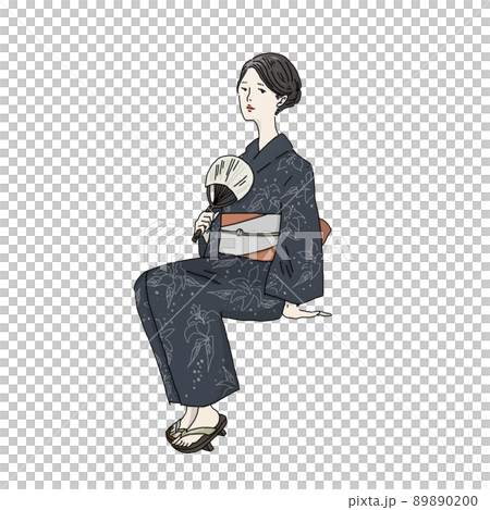 A woman in a yukata A woman in a yukata 89890200