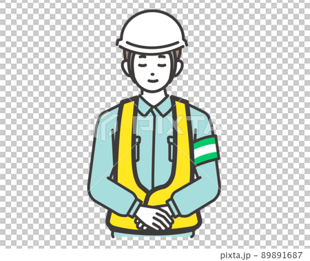 Vector illustrations of men and women of traffic guides bowing / car / construction / security Vector illustrations of men and women of traffic guides bowing / car / construction / security 89891687