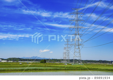 鉄塔 田園 送電線 鉄塔 田園 送電線 89891934