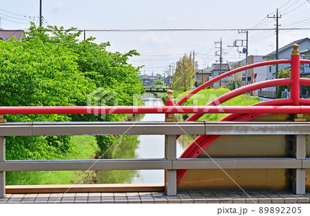 青毛堀川に架かる宮前橋・欄干 鷲宮神社 久喜市 青毛堀川に架かる宮前橋・欄干 鷲宮神社 久喜市 89892205