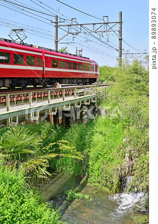 鉄道　私鉄：東武伊勢崎線：特急りょうもう9号　青毛堀川橋梁 89893074
