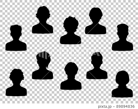 Male icon silhouette set black Male icon silhouette set black 89894836