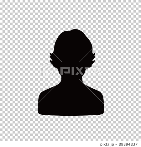 Male silhouette medium hair 89894837