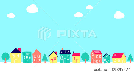 背景素材_かわいい街並み 背景素材_かわいい街並み 89895224