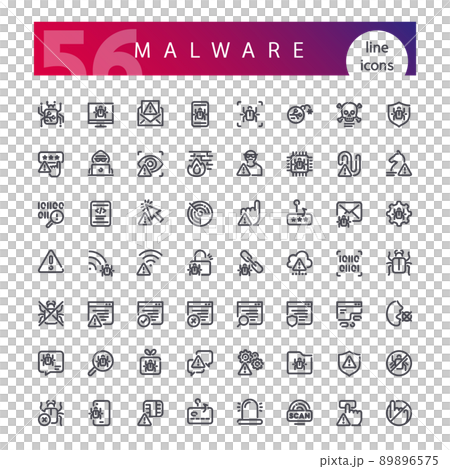 Malware Line Icons Set Malware Line Icons Set 89896575