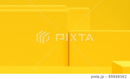 Yellow abstract background. Yellow squares overlapping. Minimal idea concept. 89898362