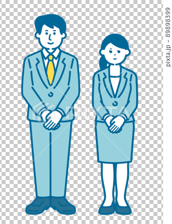 スーツを着た男女　全身 89898399