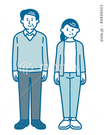 高齢男性と女性 全身 高齢男性と女性 全身 89898403