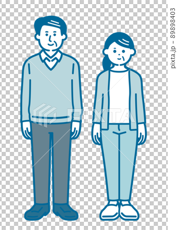 高齢男性と女性 全身 高齢男性と女性 全身 89898403