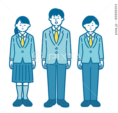 制服を着た男女 全身 制服を着た男女 全身 89898404