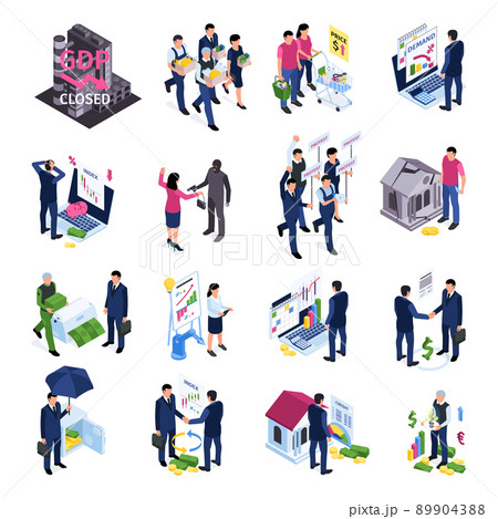 Isometric Business Crisis and Recovery 89904388