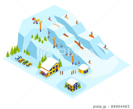 Ski Resort Isometric Vector Illustration 89904465