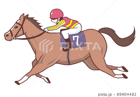 競馬のイラスト【騎手・ダービー・走る競走馬】 89904482