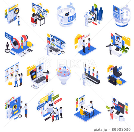Recruitment Isometric Icon Set 89905030