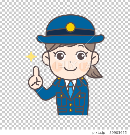 Illustration of a policewoman pointing Illustration of a policewoman pointing 89905655