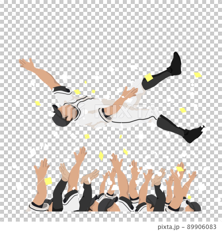 Baseball team hoisting 89906083