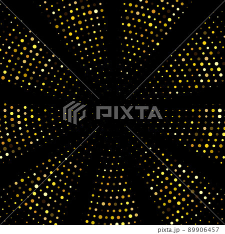 Decorative design background of golden dots in the form of a round frame on a dark background, golden halftone Decorative design background of golden dots in the form of a round frame on a dark background, golden halftone 89906457