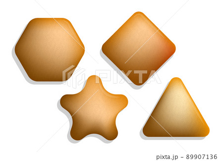 Simple geometric shapes in form of caramel candies. Elements for decor and decoration. Realistic 3D vector isolated on white background Simple geometric shapes in form of caramel candies. Elements for decor and decoration. Realistic 3D vector isolated on white background 89907136