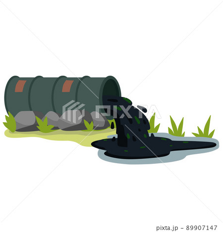 Pipe with oil. Discharge of chemical waste 89907147