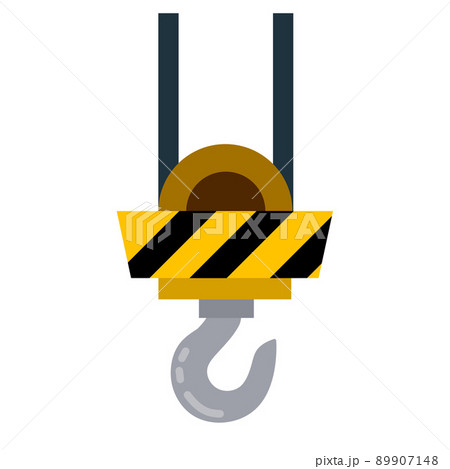 Hook. Industrial crane. Lifting of load. 89907148