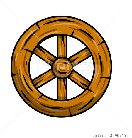 Old wooden cart wheels. Old wooden cart wheels. 89907150