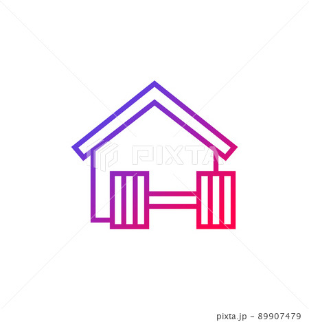 home workout, training line icon home workout, training line icon 89907479