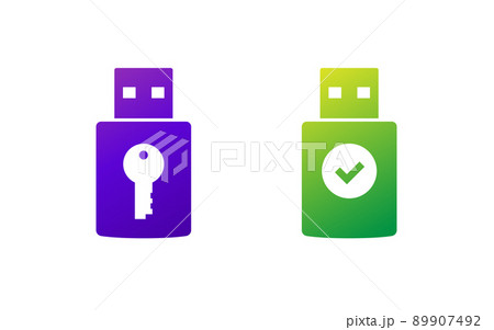 usb stick security key vector icons usb stick security key vector icons 89907492