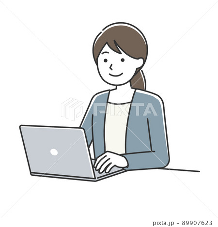 パソコンを操作する女性 ビジネスウーマン パソコンを操作する女性 ビジネスウーマン 89907623