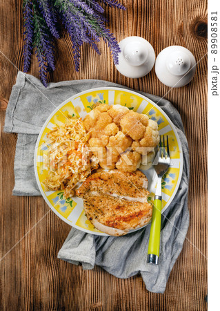 Fried chicken breast. Fried chicken breast. 89908581